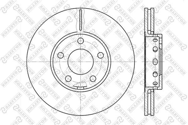диск тормозной передний 10 отв.\ Audi 100/A4/A6, VW Passat all 90 60204743VSX 6020-4743V-SX STELLOX