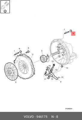 гайка M12! фланца \ VOLVO 946175 VOLVO