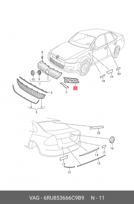 Деталь 6RU 853 666 C 9B9 VAG