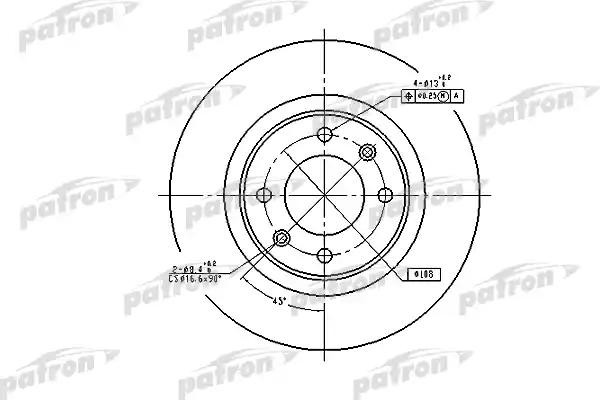 Диск тормозной CITROEN C5 (01-04) задний (1шт.) PATRON PBD4215 PATRON