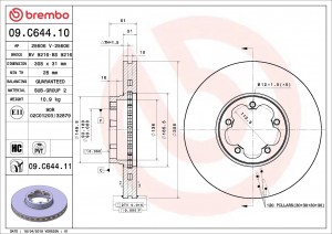 Диск тормозной 09.C644.11 09.C644.11 BREMBO