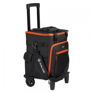 Сумка изотермическая 48л 34х48х10см черно-оранжевая на колесах AIRLINE ADCB013 AIRLINE