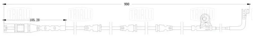 Датчик износа колодок BMW X5 (E70) (07-)/X6 (E71) (08-) перед. L=990 (PFS 4181) PFS 4181 TRIALLI