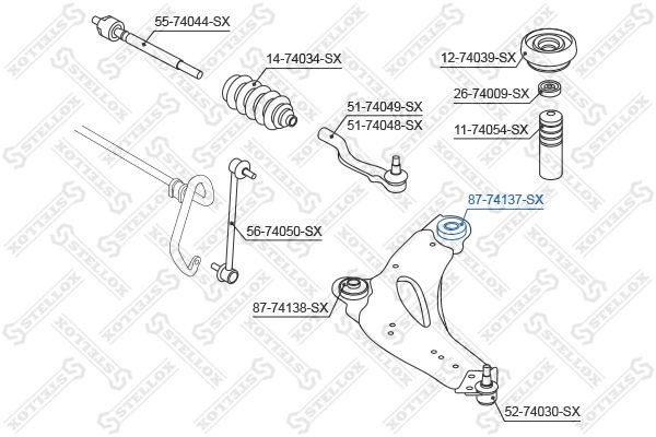 сайлентблок рычага зад.!\ Nissan Primastar all 02> 87-74137-SX STELLOX