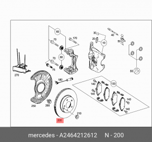 Диск тормозной A2464212612 A2464212612 MERCEDES BENZ