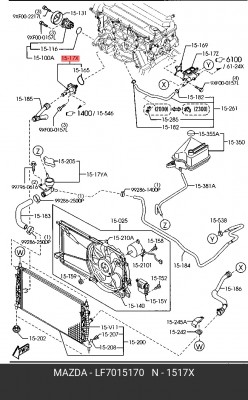 ТЕРМОСТАТ LF7015170 MAZDA