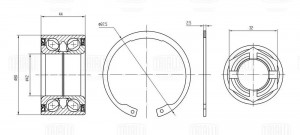 Подшипник ступицы Citroen C4 (10-) перед. (кмпл:подш.80*44/гайка/стоп.кольц.) (C CS 2084 TRIALLI