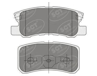 Колодки тормозные дисковые задние SP343 SCT