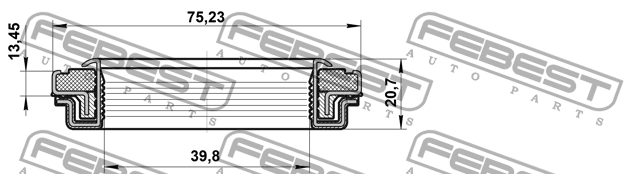 Сальник привода 39.8X75.23X13.45X20.7 95RFW-40751321X FEBEST