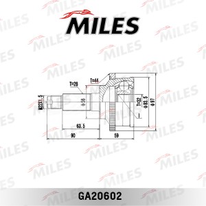 ШРУС наружный MAZDA MPV II 2.0/2.0D 99-06 (с ABS) (GSP 834117) GA20602 GA20602 MILES