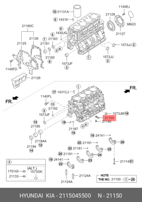 Форсунка HYUNDAI HD65,78,County дв.D4DD масляная OE 2115045500 HYUNDAI KIA