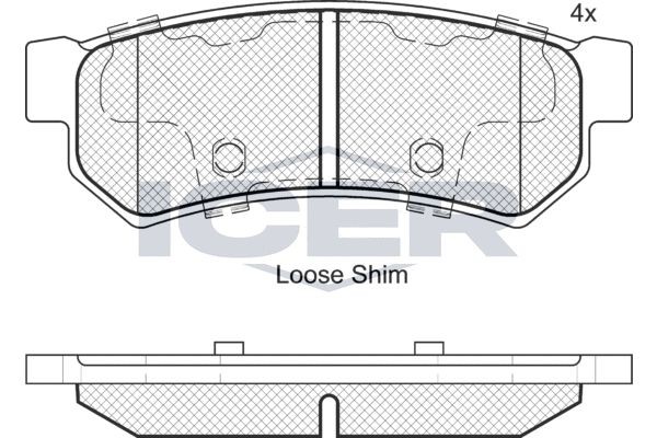 182058 колодки дисковые задние!\ Daewoo Optra/Lacetti/Forenza 1.4/1.6/1.8 06> 182058 ICER