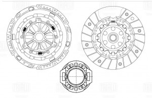 Сцепление в сборе Skoda Octavia A5 (04-) 1.8TSI (КПП MQ-250) (с компен. износа)  FR1825 TRIALLI