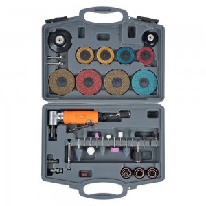 Машинка шлифовальная пневматическая 165мм, 20000об/мин угловая с оснасткой 23пр. ATBR038 AIRLINE