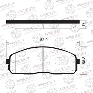 Колодки тормозные дисковые Avantech передние (противоскрипная пластина в компл.) AV086 AVANTECH