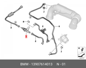 Клапан BMW вентиляции бака топливного OE 13 90 7 614 013 BMW