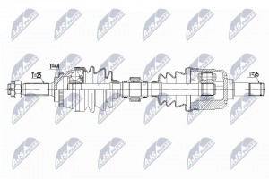 Полуось HYUNDAI ELANTRA 00-06, COUPE 01-09 /LEFT/ NPWHY591 NPWHY591 NTY
