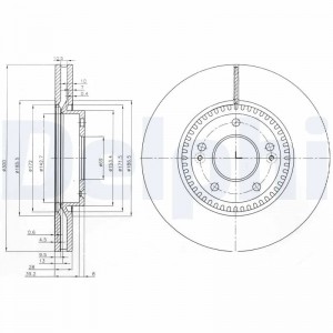 Диск тормозной передний HYUNDAI TUCSON 2015- BG4011 BG4011 DELPHI