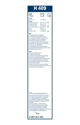 Щетка стеклоочистителя задняя Twin [H409] 400 мм 3397011431 3 397 011 431 BOSCH