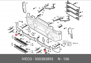 винт бампера! M8x22\IVECO Stralis 500383893 IVECO