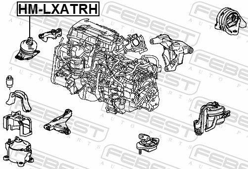 Подушка двигателя правая (гидравл) MT HONDA ACCORD HM-LXATRH HM-LXATRH FEBEST
