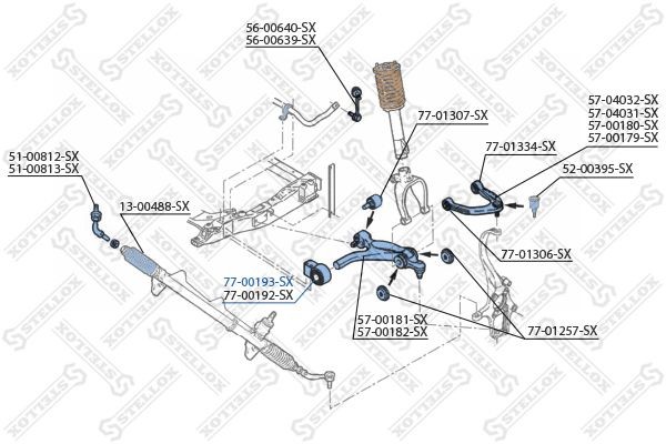 сайлентблок рычага п.!\ Alfa Romeo 159/ Brera/ Spider 05> 77-00193-SX STELLOX