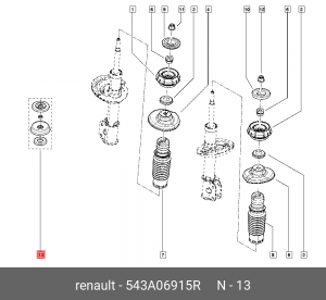 RENAULT LOGAN (2005>) К/КТ С ПОДШИПНИКОМ 543A06915R RENAULT