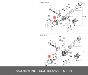 Маслоохладитель SSANGYONG Actyon (06-),Kyron (05-),Actyon Sports (06-) OE 6641800265 SSANG YONG