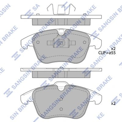 Колодки тормозные FORD MONDEO 07/S-MAX 06/VOLVO S80 06/XC70/V70 07 передние SP21 SP2101F SANGSIN