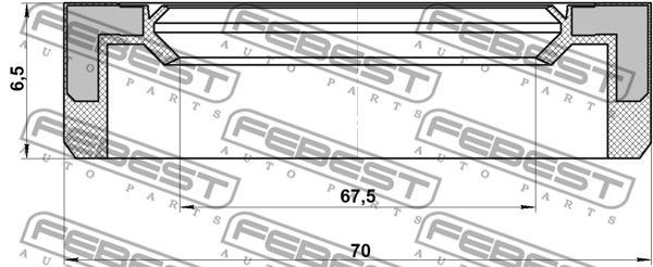 Сальник привода 59.55x67.5x4.7x6.5 MAZDA CX-7 2007-2012 95BAY-61700507X 95BAY-61700507X FEBEST