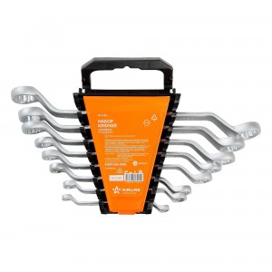 Набор рожково-накидных ключей ( 8 предметов) "AIRLINE" PRO (с изгибом 6х7 мм-20х AT848 AIRLINE