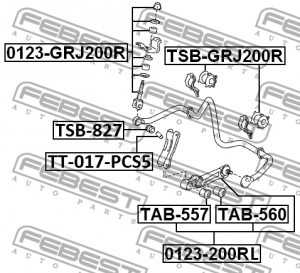 Втулка стабилизатора TOYOTA LAND CRUISER GRJ200,URJ20,UZJ200,VDJ200 20­07.09- TS TSB-GRJ200R FEBEST