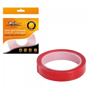 Лента двусторонняя клейкая (скотч), 20 мм*3 м, акриловая, прозрачная (ADS-A-06)  ADS-A-06 AIRLINE