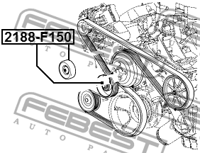 ролик обводной ремня генератора! Ford F150 04-14 2188-F150 FEBEST