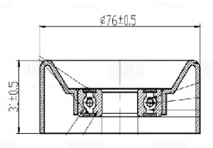 Ролик ГАЗ-31105 дв.Крайслер обводной TRIALLI CM5759 TRIALLI