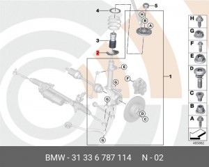 проставка под переднюю пружину!нижняя\ BMW 1-СЕРИЯ F20/F21 11> 31 33 6 787 114 BMW