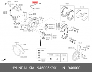 Датчик АБС HYUNDAI HD72,78 колеса переднего OE 946005K901 HYUNDAI KIA