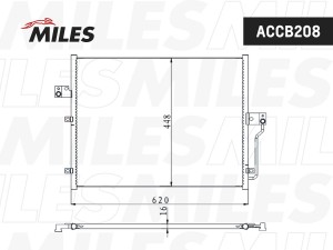 Радиатор кондиционера (паяный) SSANGYONG ACTYON 2.3/2.0D 05- ACCB208 ACCB208 MILES