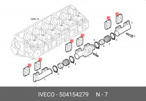 прокладка коллектора!выпуск.\Iveco Stralis Cursor 10 дв. F3AE0681 504154279 IVECO