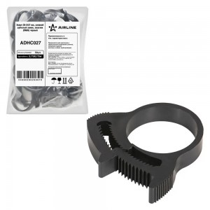 Хомут на патрубки AIRLINE силовой 20-24 мм (пластик ПА66, зубчатый замок, черный ADHC027 AIRLINE
