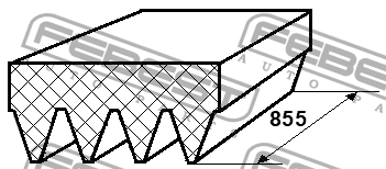 Ремень поликлиновой 4 клина 88126-4L855 88126-4L855 FEBEST