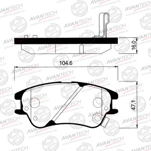 Колодки тормозные дисковые Avantech передние (противоскрипная пластина в компл.) AV196 AVANTECH