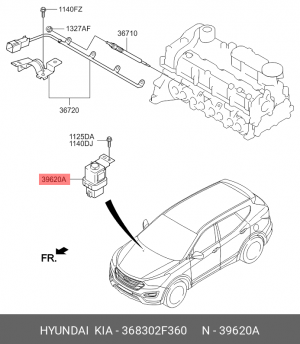 Реле HYUNDAI Santa Fe (12-) KIA Sorento (12-) свечей накаливания OE 368302F360 HYUNDAI KIA