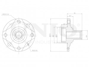 Ступица передняя (без ABS) HUB-20226 UNIO