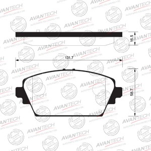 Колодки тормозные дисковые Avantech передние (противоскрипная пластина в компл.) AV729 AVANTECH