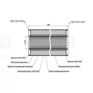 Пламегаситель универс. 100/200-50 (нерж. сталь) (ESM 10020050p) ESM 10020050P TRIALLI