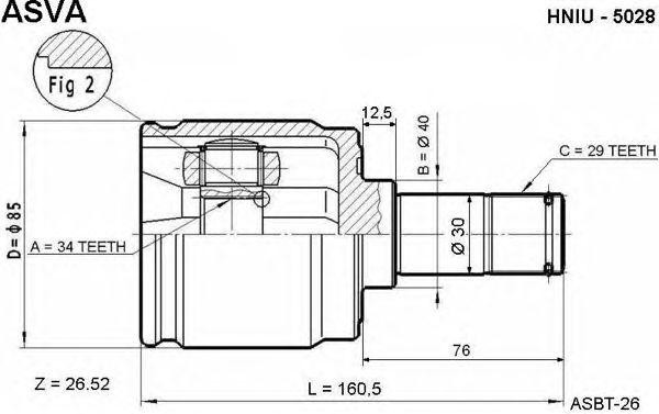 ШРУС ВНУТРЕННИЙ ЛЕВЫЙ 34x40x29 HNIU-5028 ASVA
