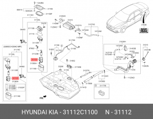 Фильтр топливный KIA Optima (16-) OE 31112C1100 HYUNDAI KIA