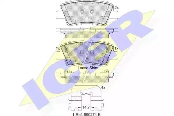 182036 колодки дисковые задние!\ Hyundai Elantra/Solaris/Accent, KIA Soul all 09 182036 ICER