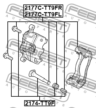 Скоба передн левого тормозного суппорта FORD TRANSIT 2006-2014 2177C-TT9FL 2177C-TT9FL FEBEST